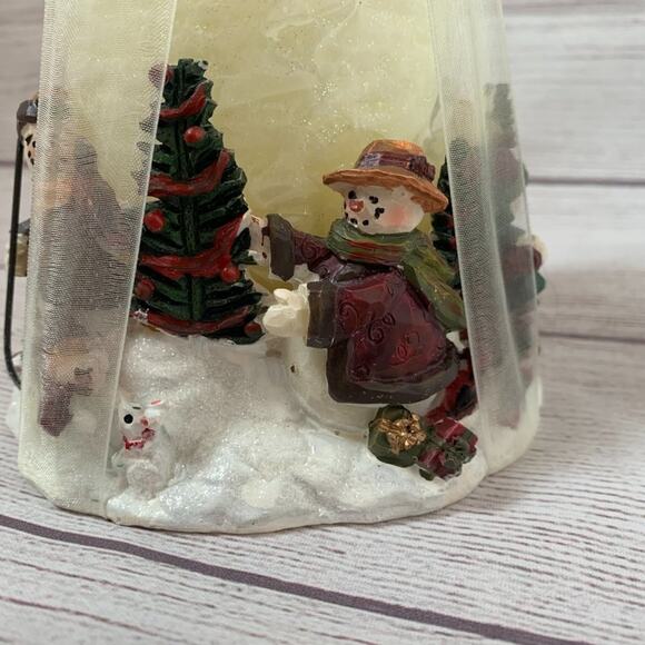 Snowman Candle Holder with Candle NEW In Packaging Winter Christmas Centerpiece - Picture 2 of 8